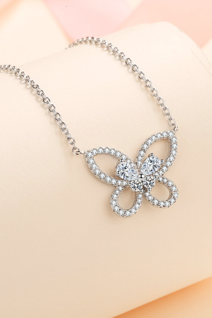Mademoiselle Moissanite Butterfly Pendant Necklace