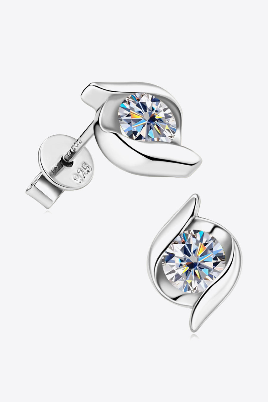 Emily Anne 1 Carat Moissanite 925 Sterling Silver Stud Earrings