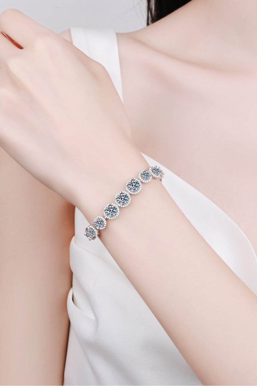 Ray of Sunshine 925 Sterling Silver 10.4 Carat Moissanite Bracelet