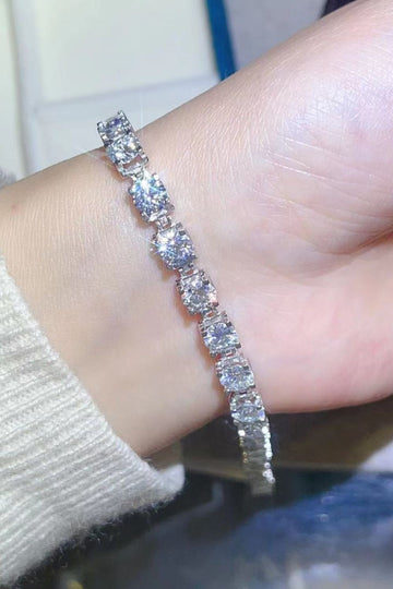 Hannah High Roller 10 Carat Moissanite Platinum-Plated Bracelet