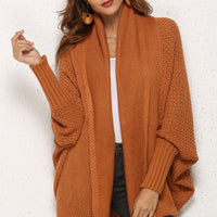 Spread Your Wings And Fly Open Front Dolman Sleeve Longline Cardigan