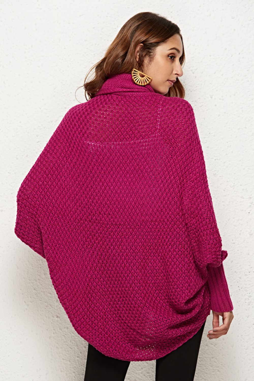 Spread Your Wings And Fly Open Front Dolman Sleeve Longline Cardigan