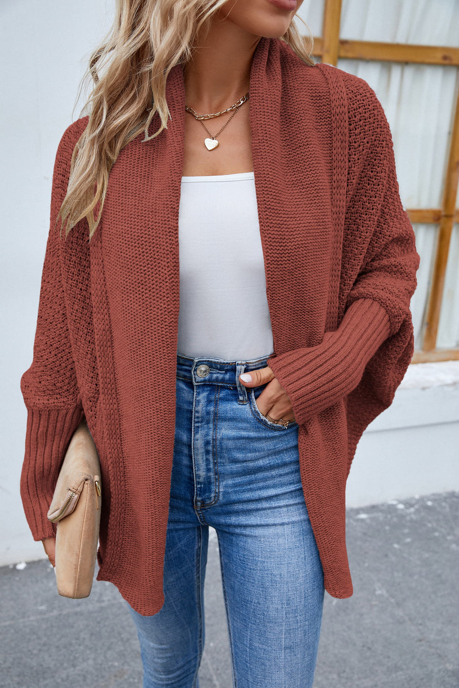 Great Comfort Open Front Long Sleeve Cardigan