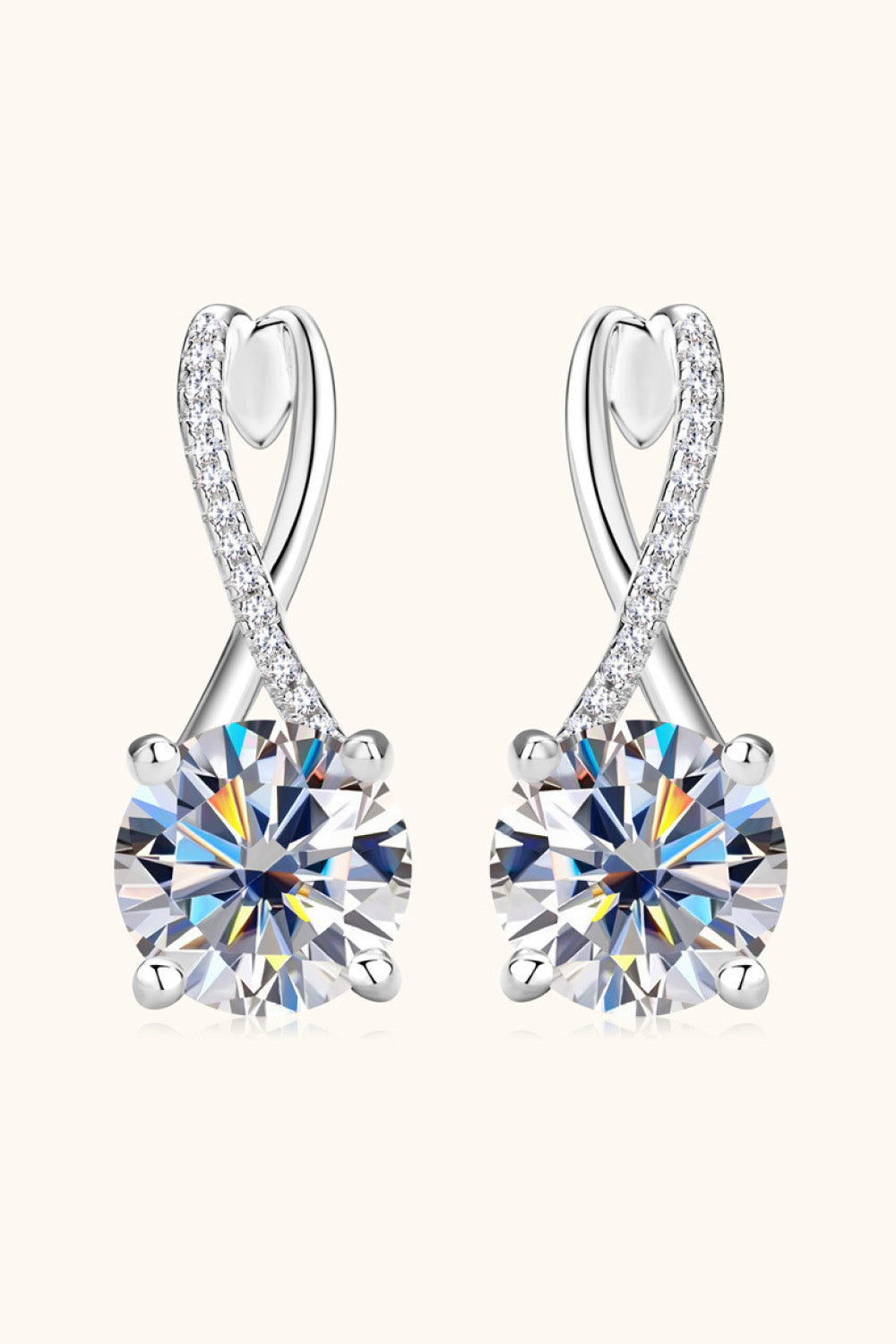 Fit for Royalty 4 Carat Moissanite 925 Sterling Silver Earrings