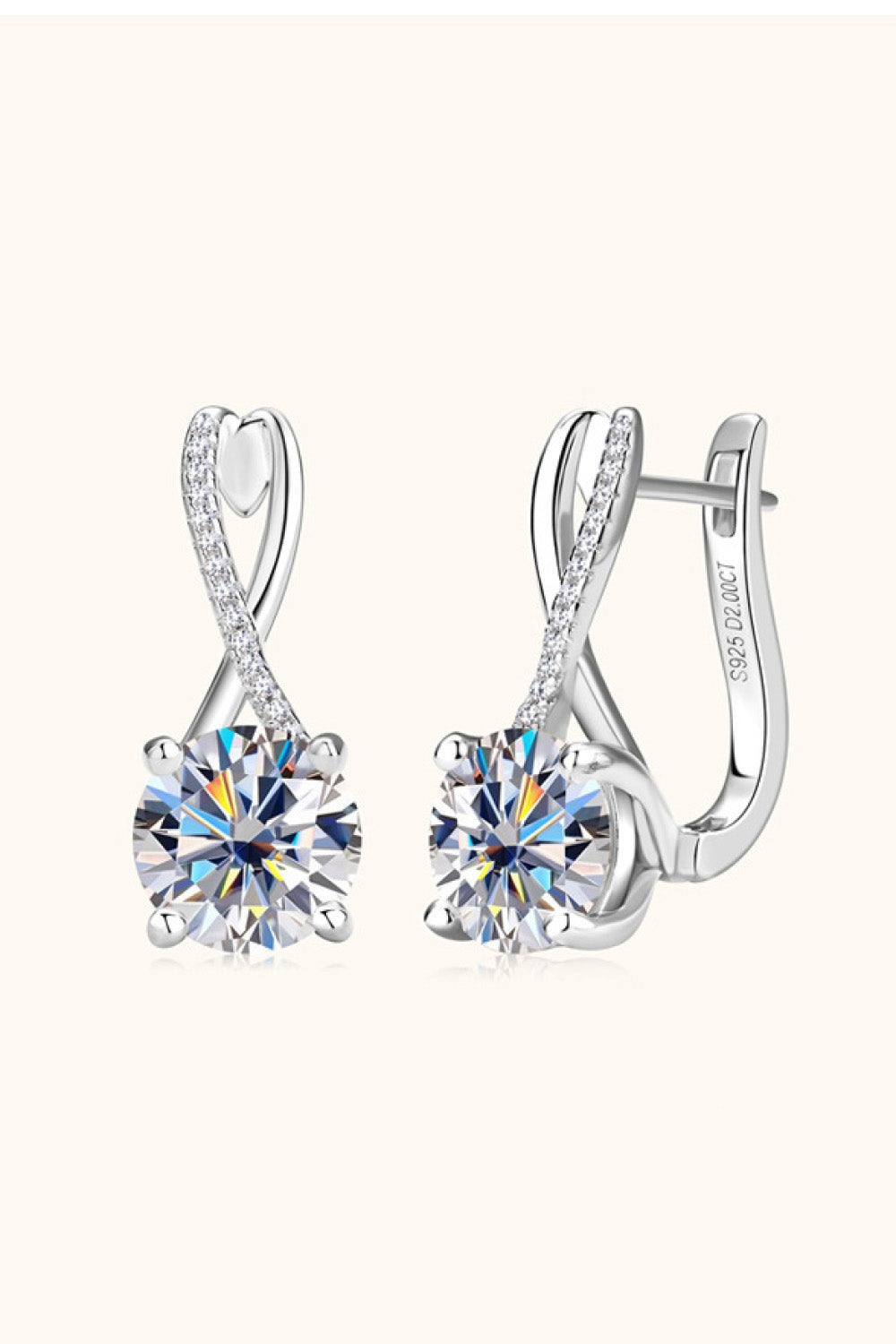 Fit for Royalty 4 Carat Moissanite 925 Sterling Silver Earrings