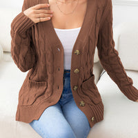 Work to Vacay Button Down Cable-Knit Cardigan