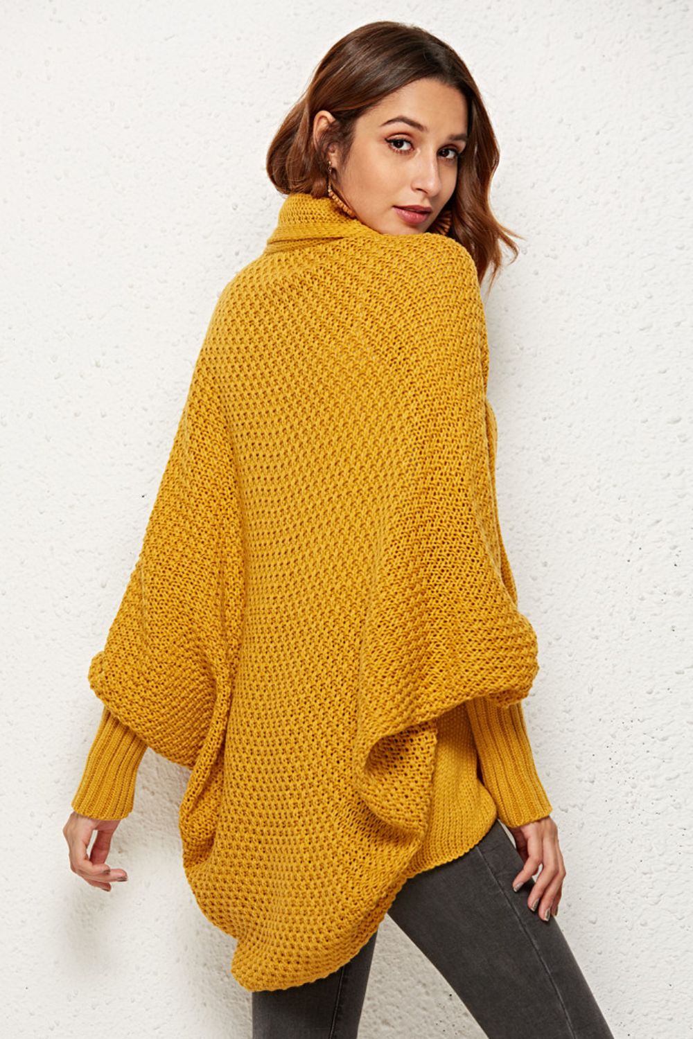 Spread Your Wings And Fly Open Front Dolman Sleeve Longline Cardigan