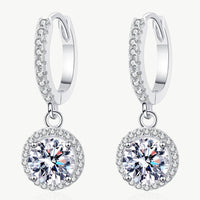 Moissanite Round-Shaped Drop Earrings