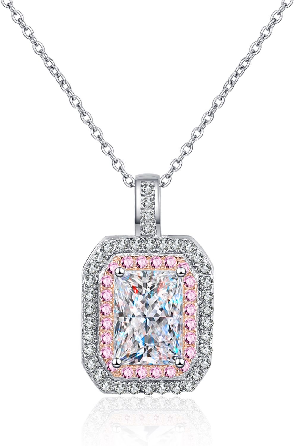 Geometric Pendant 1 Carat Moissanite Chain Necklace