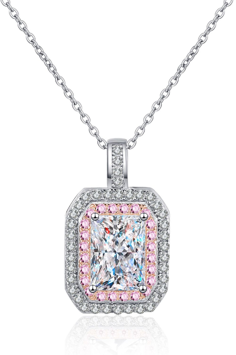 Geometric Pendant 1 Carat Moissanite Chain Necklace