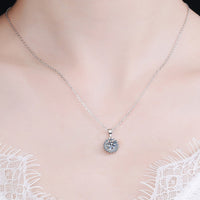 Sunshine Ray 925 Sterling Silver Moissanite Pendant Necklace