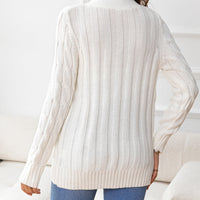 Work to Vacay Button Down Cable-Knit Cardigan