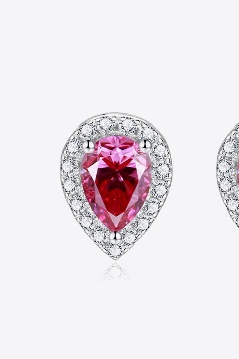 Dorothy 2 Carat Moissanite Teardrop Stud Earrings in Rose