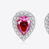 Dorothy 2 Carat Moissanite Teardrop Stud Earrings in Rose