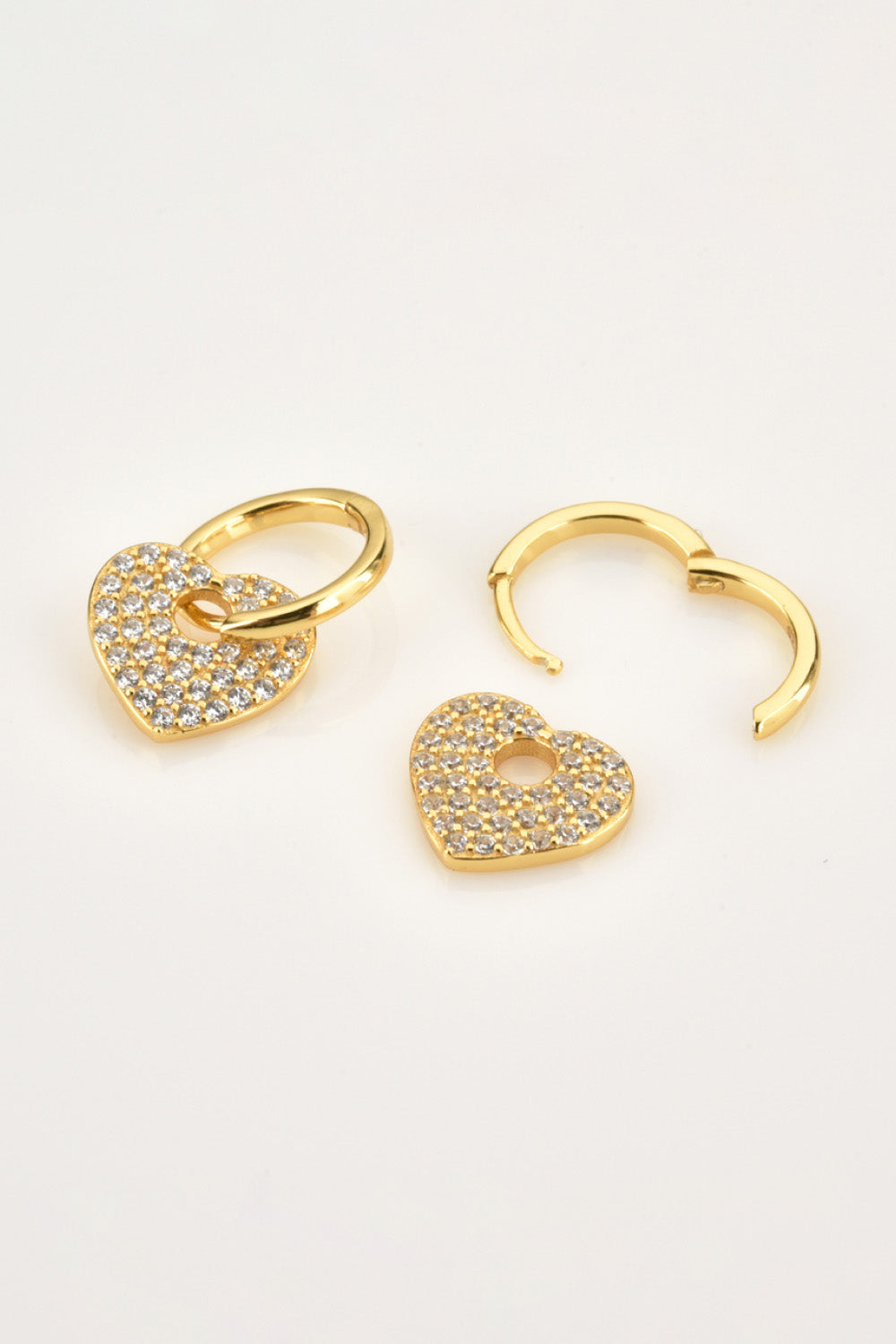 Open My Heart Zircon Heart Drop Huggie Earrings