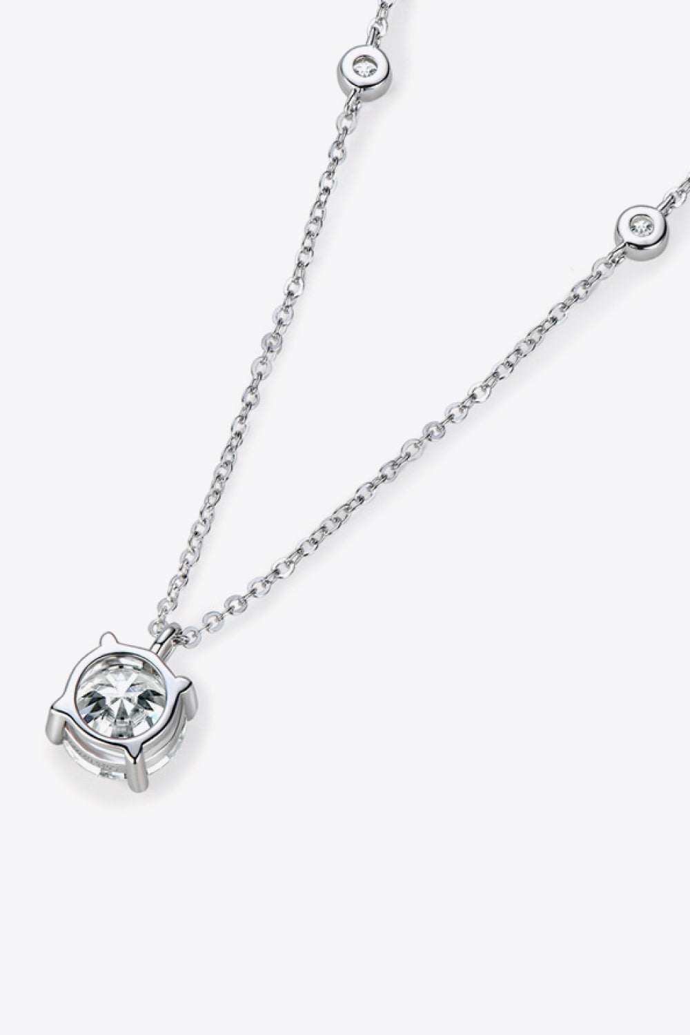 Minnie 2 Carat Moissanite 4-Prong 925 Sterling Silver Necklace