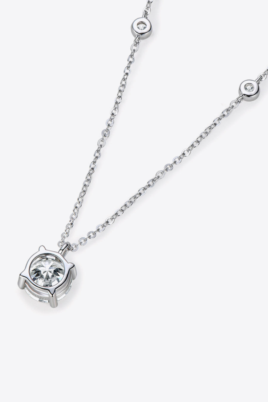 Minnie 2 Carat Moissanite 4-Prong 925 Sterling Silver Necklace