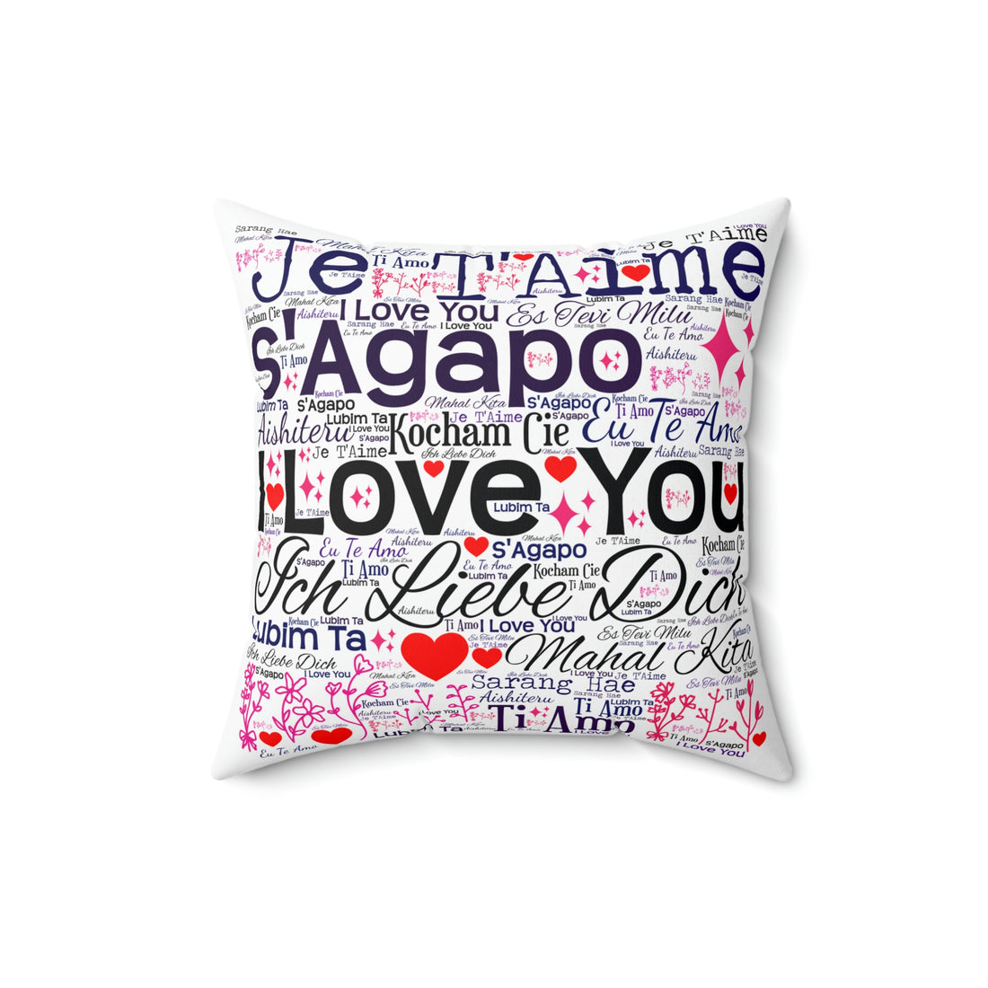 How To Say I Love You Spun Polyester Square Pillow