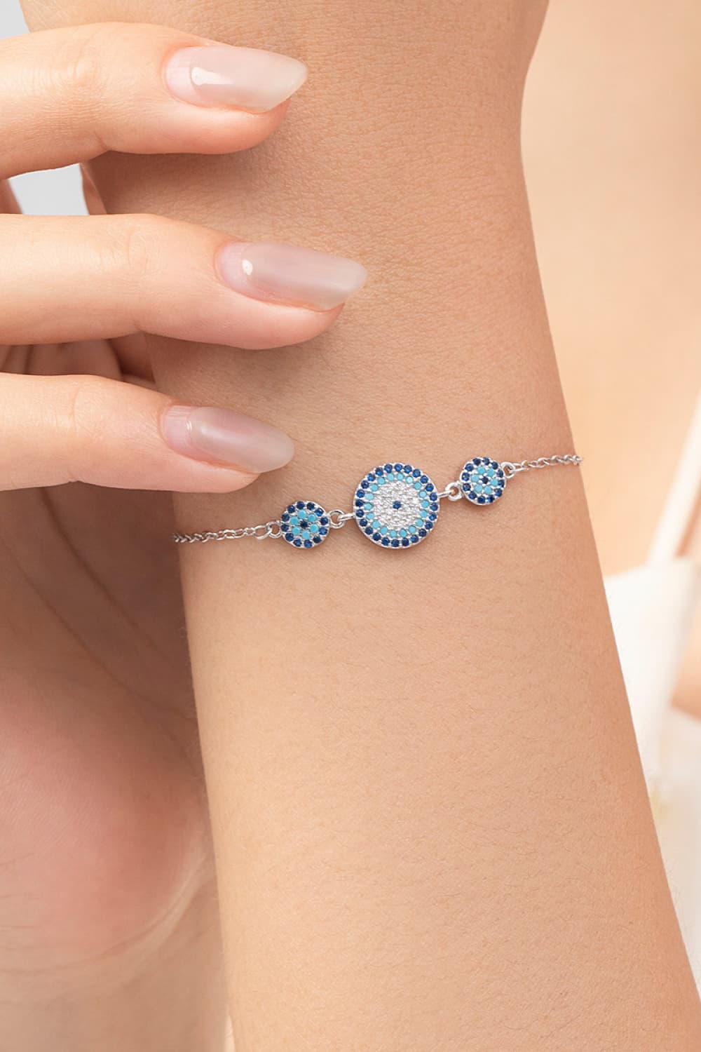 Evelia 925 Sterling Silver Artificial Turquoise Bracelet