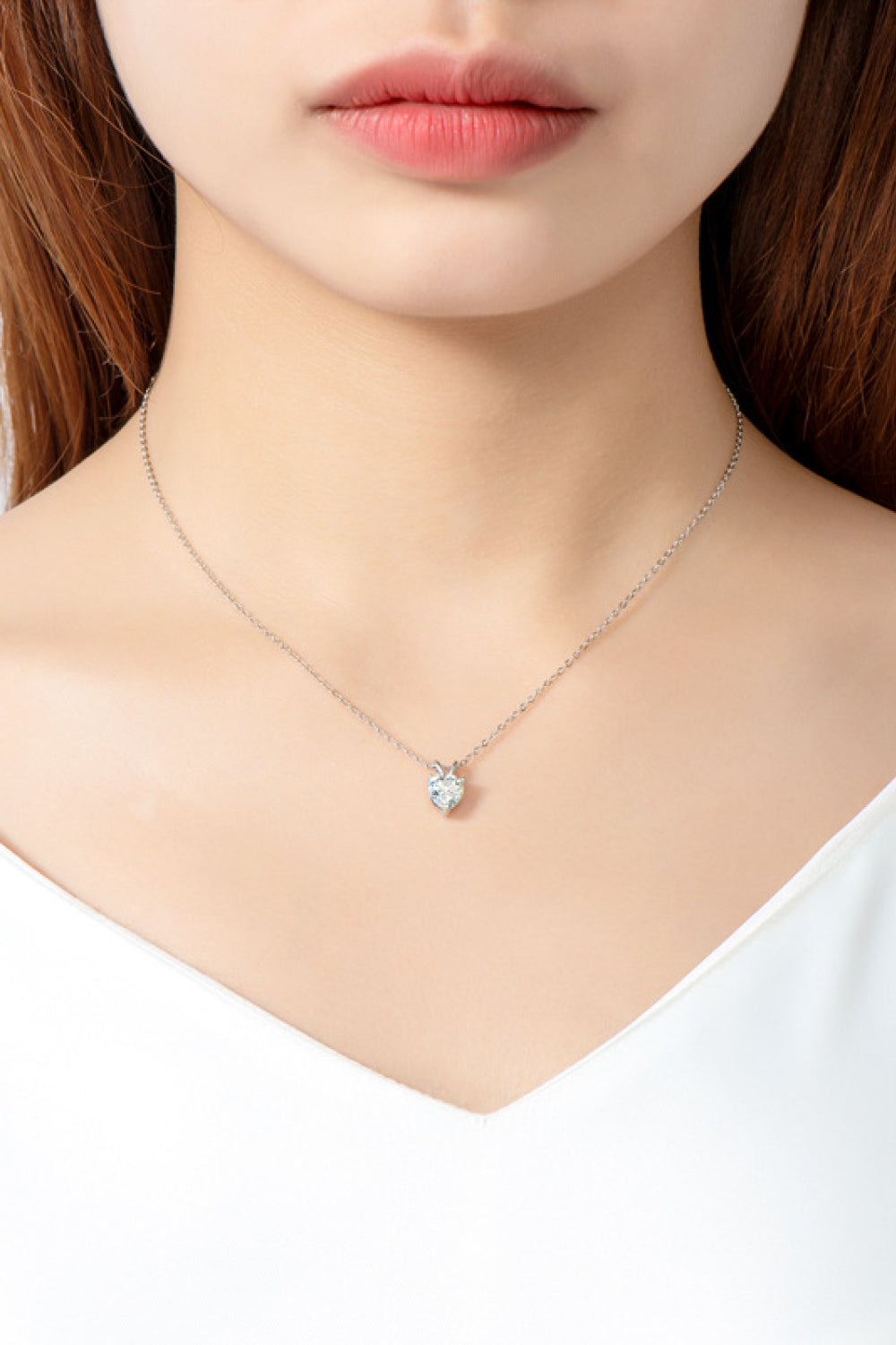 Vibrant Love 1 Carat Moissanite Heart-Shaped Pendant Necklace