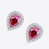 Dorothy 2 Carat Moissanite Teardrop Stud Earrings in Rose