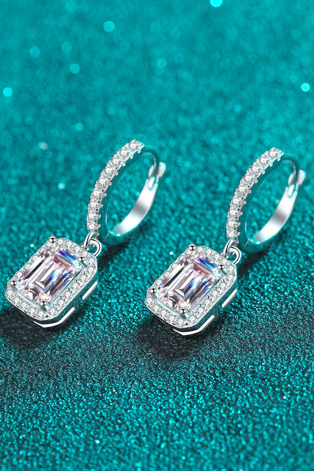 Reign of Charlotte 2 Carat Moissanite 925 Sterling Silver Drop Earrings