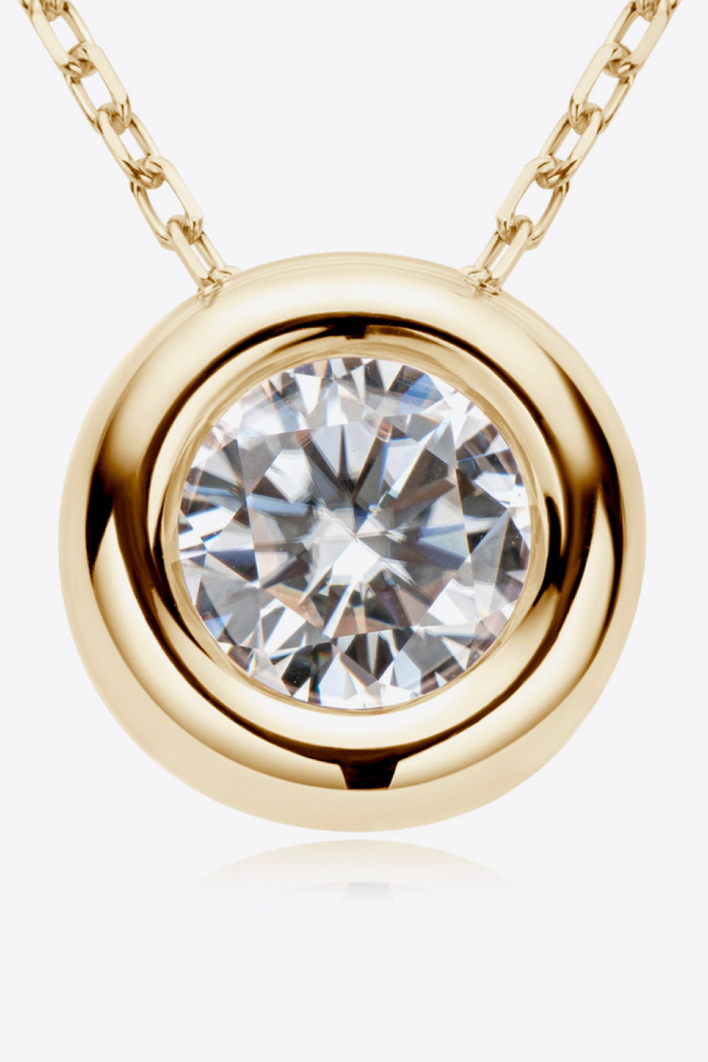 Simple Solitude 1 Carat Moissanite Pendant 925 Sterling Silver Necklace