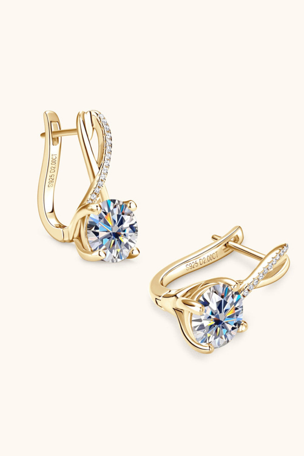 Fit for Royalty 4 Carat Moissanite 925 Sterling Silver Earrings