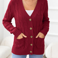 Work to Vacay Button Down Cable-Knit Cardigan