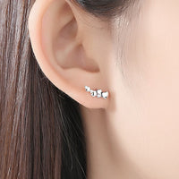 Zircon Heart 925 Sterling Silver Mismatched Earrings