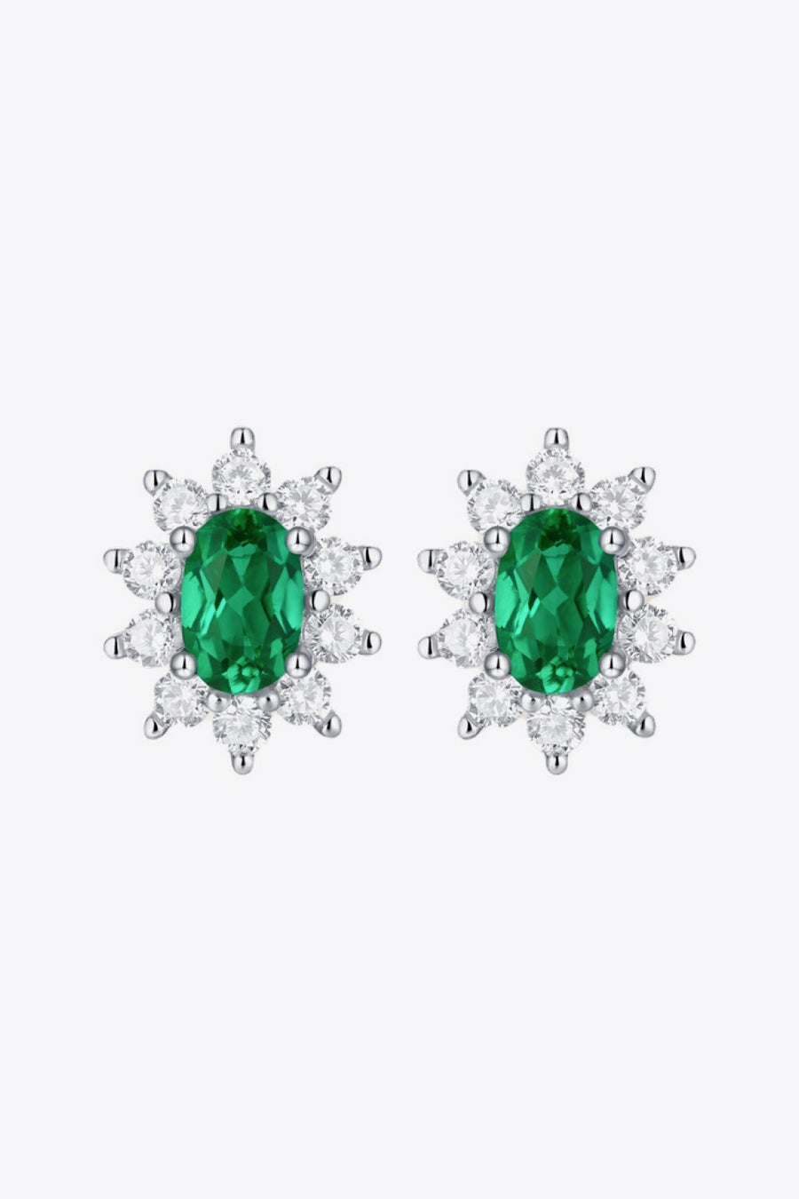My True Love 1 Carat Lab-Grown Emerald Stud Earrings