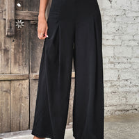 Ruched High Waist Wide Leg Pants