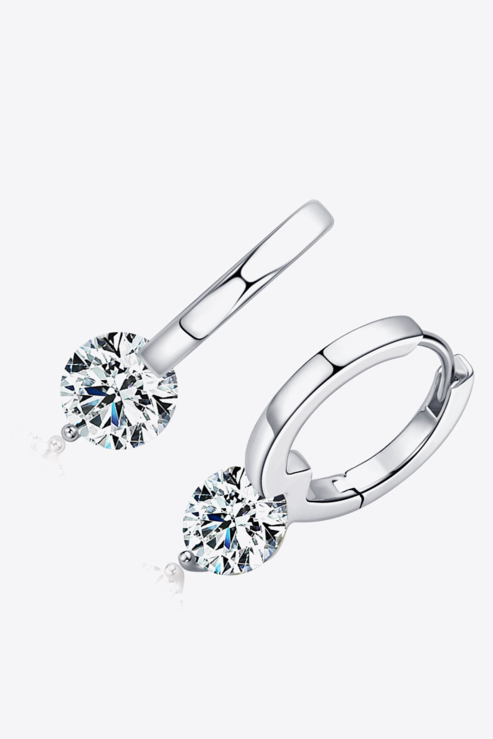 Solitary Bliss 2 Carat Moissanite 925 Sterling Silver Drop Earrings