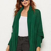 Spread Your Wings And Fly Open Front Dolman Sleeve Longline Cardigan