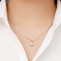 Sweet as a Snowflake 1 Carat Moissanite Pendant Platinum-Plated Necklace