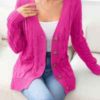 Work to Vacay Button Down Cable-Knit Cardigan