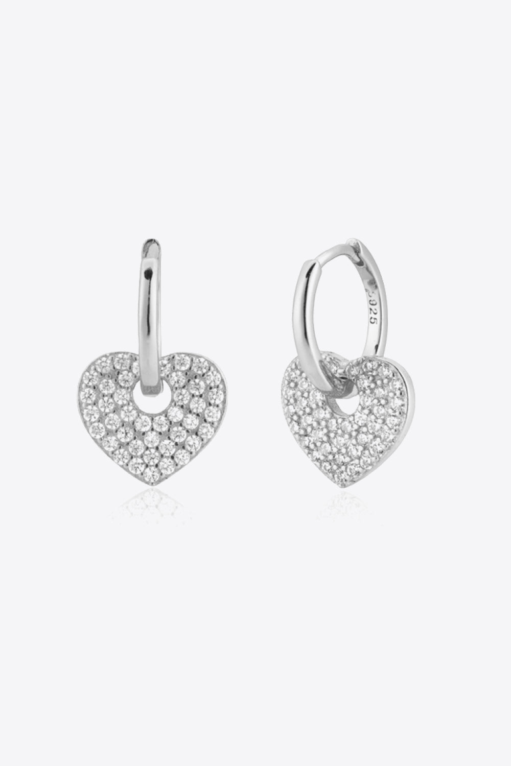 Open My Heart Zircon Heart Drop Huggie Earrings