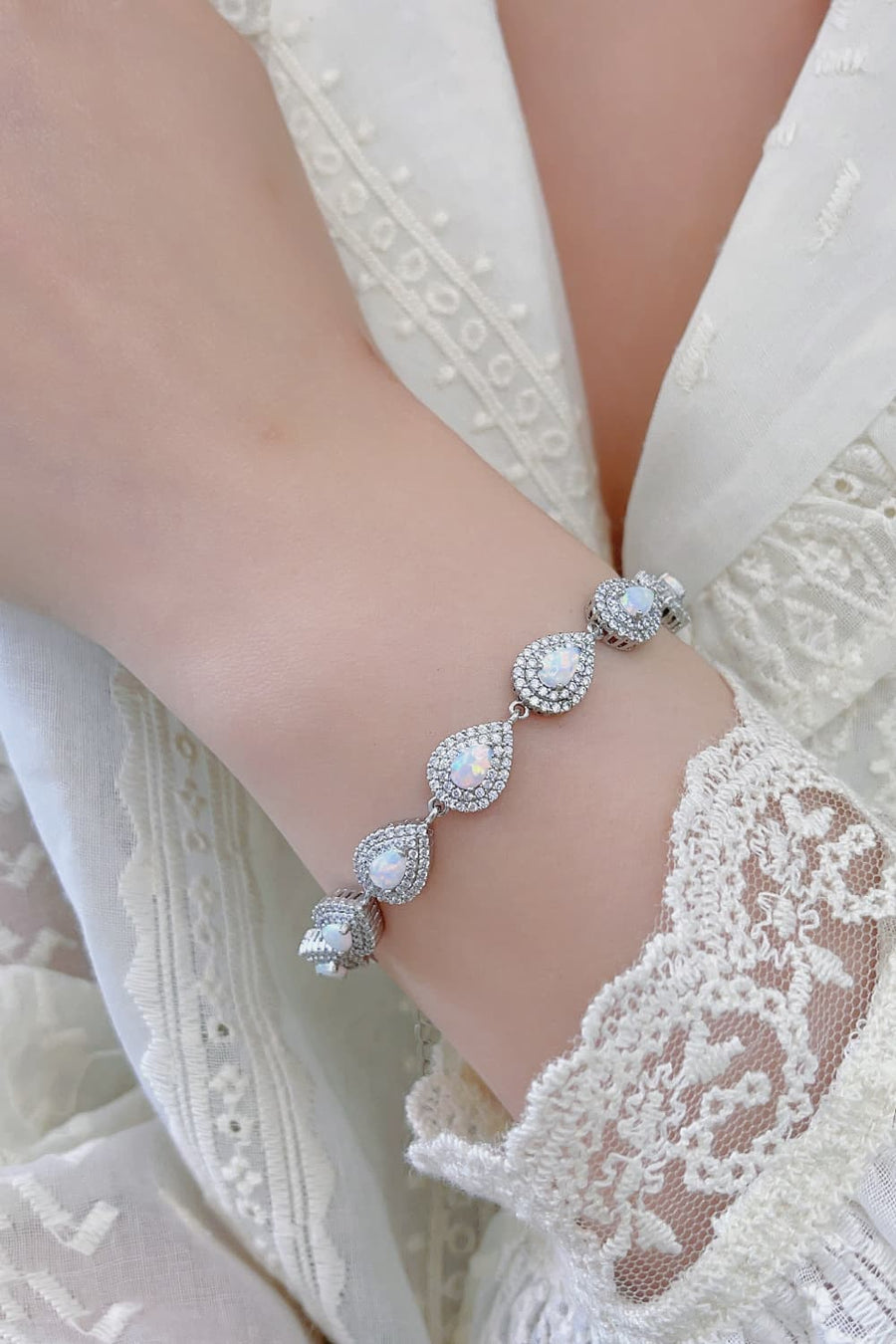 Therese Felice 925 Sterling Silver Opal Bracelet