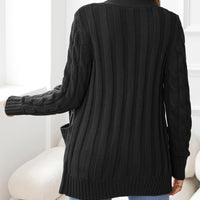 Work to Vacay Button Down Cable-Knit Cardigan