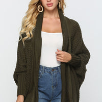 Spread Your Wings And Fly Open Front Dolman Sleeve Longline Cardigan