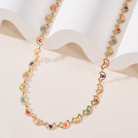 All About Love Multicolored Heart Stainless Steel Necklace