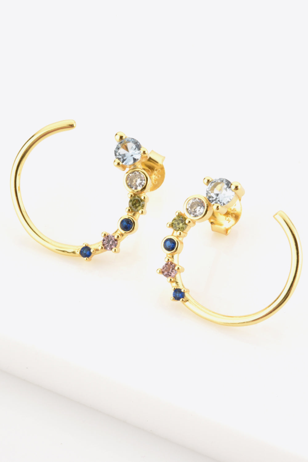 Ocean Princess 18K Gold-Plated 925 Sterling Silver C-Hoop Earrings