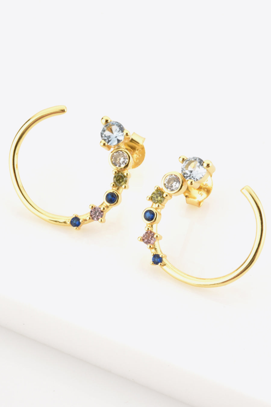 Ocean Princess 18K Gold-Plated 925 Sterling Silver C-Hoop Earrings