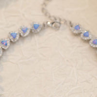 So Much Love So Pure 925 Sterling Silver Opal Heart Bracelet