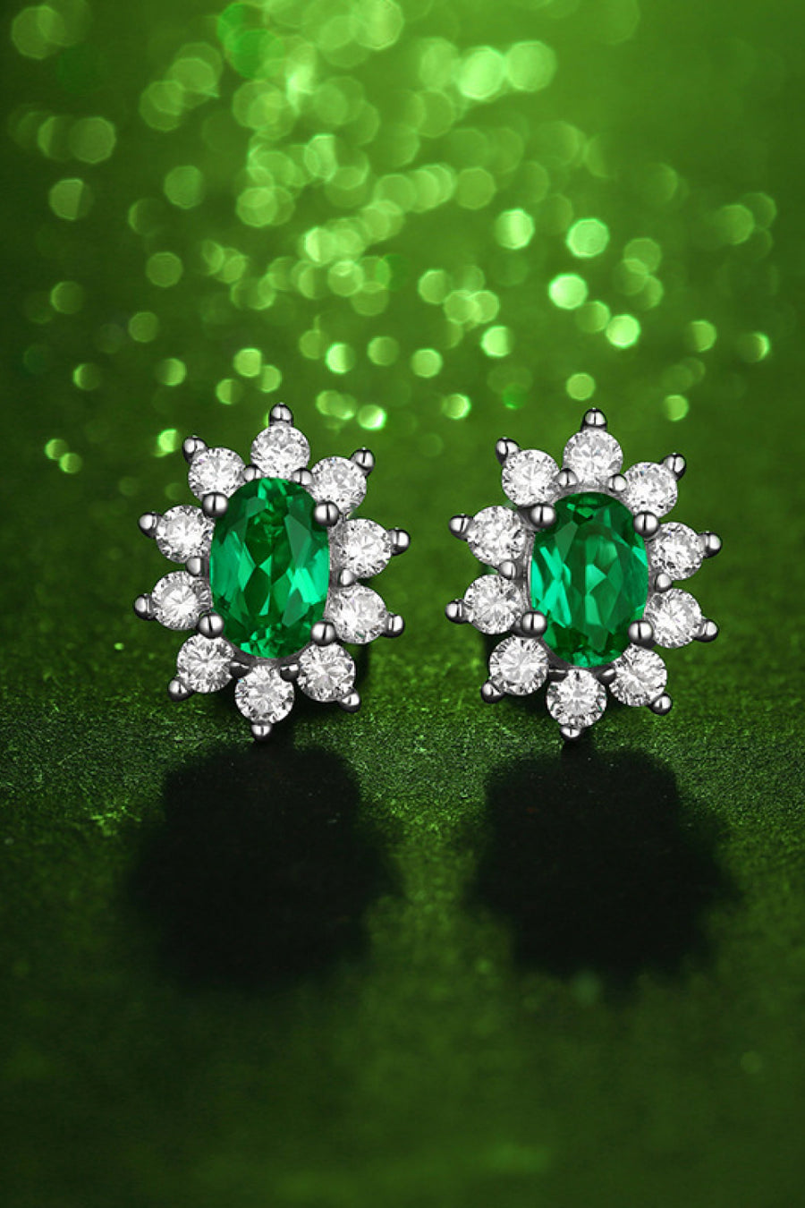 My True Love 1 Carat Lab-Grown Emerald Stud Earrings