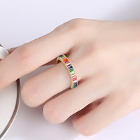 Multicolored Cubic Zirconia 925 Sterling Silver Ring