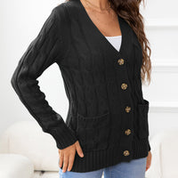 Work to Vacay Button Down Cable-Knit Cardigan