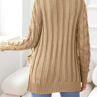 Work to Vacay Button Down Cable-Knit Cardigan