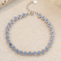 So Much Love So Pure 925 Sterling Silver Opal Heart Bracelet