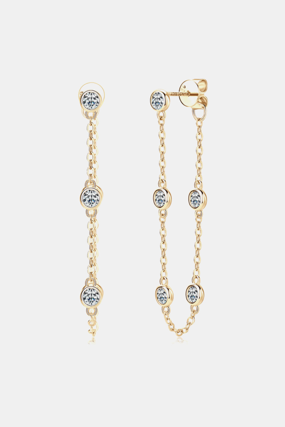 Bedazzled Reign 1 Carat Moissanite 925 Sterling Silver Chain Earrings